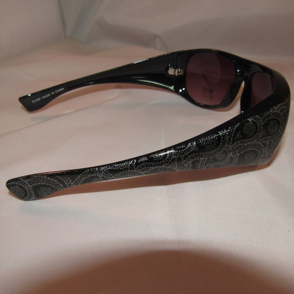 Awesome Black Frame Sunglasses Fancy Temple Arm - Picture 5 of 7